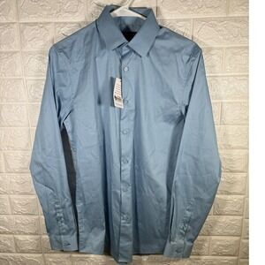 INC International Concepts Core Dress Shirt Mens‎ XS Long Sleeve Blue